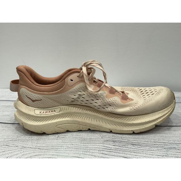 HOKA Womens Vanilla/Sandstone Logo Lace Up Kawana 2 Sneaker Shoes US Size 11B - Picture 1 of 11